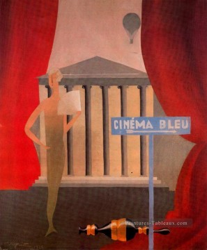  magritte Pintura al %C3%B3leo - cine azul 1925 René Magritte
